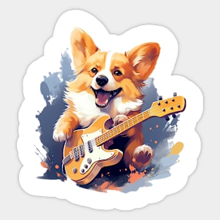 corgi guitarist Sticker